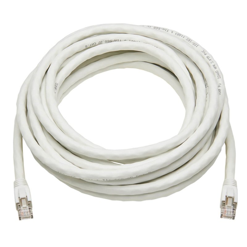 Tripp Lite N272-025-WH Cable S/FTP Patch Ethernet Blindado Snagless Certificado Cat8 25G / 40G (RJ45 M/M), PoE, Blanco, 7.62 m [25 pies] - Imagen 2
