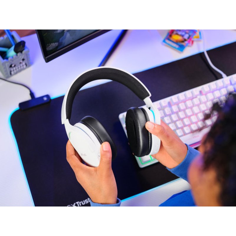 Trust GXT 491W FAYZO Auriculares Inalámbrico y alámbrico Diadema Juego USB Tipo C Bluetooth Negro, Blanco - Imagen 10