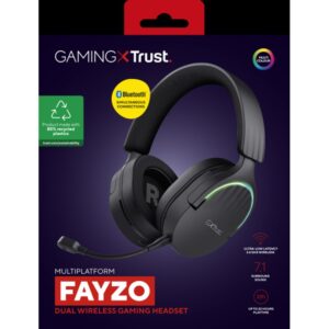 Trust GXT 491 Fayzo Auriculares Inalámbrico y alámbrico Diadema Juego USB Tipo C Bluetooth Negro