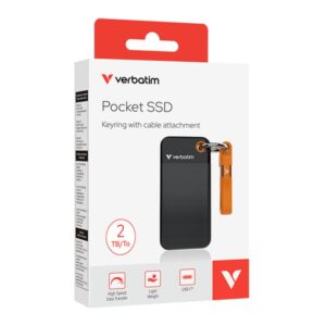 Verbatim Pocket SSD 2 TB USB Tipo C 3.2 Gen 2 (3.1 Gen 2) Negro, Naranja