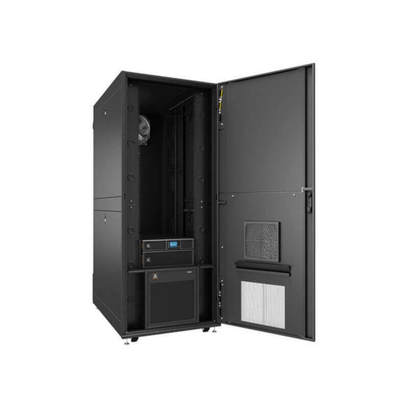 Vertiv Microcentro de datos integrado en fábrica VRC-S con refrigeración autónoma de 3,5 kW, SAI de 6 kVA, PDU para rack gestionada y monitorización