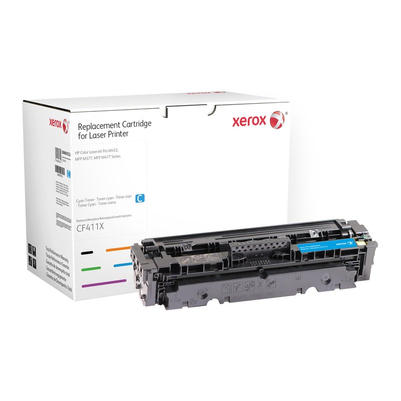 Xerox Cartucho de tóner cian. Equivalente a HP CF411X. Compatible con HP Color LaserJet Pro MFP M477, LaserJet Pro MFP M377, Pro M452