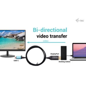 Alternative view of i-tec USB-C DisplayPort Bi-Directional Cable Adapter 8K/30Hz 150cm