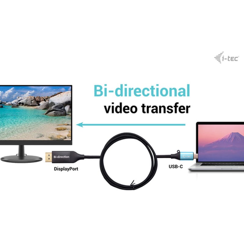 i-tec USB-C DisplayPort Bi-Directional Cable Adapter 8K/30Hz 150cm i-tec USB-C DisplayPort Bi-Directional Cable Adapter 8K/30Hz 150cm - Imagen 3