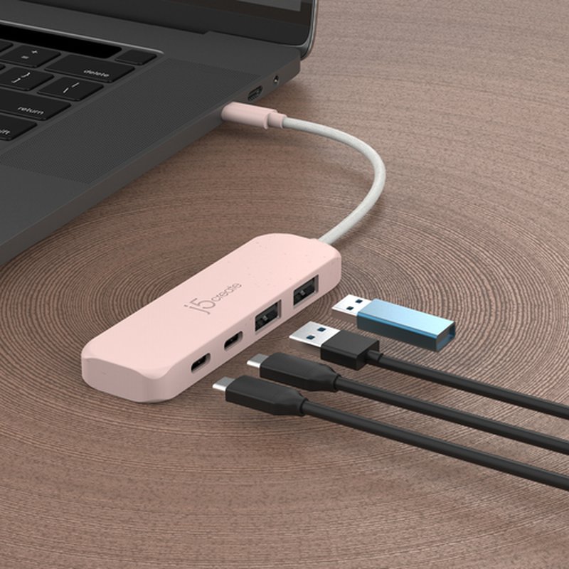 j5create Concentrador USB-C a 4 puertos de tipo C y de tipo A de 2ª generación ecológico j5create Concentrador USB-C a 4 puertos de tipo C y de tipo A de 2ª generación ecológico - Imagen 5