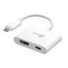 j5create JCA152-N adaptador de cable de vídeo 0,82 m USB Tipo C HDMI + USB Type-C Blanco