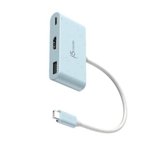 j5create JCA379EC-N USB-C® ecológico a HDMI™ y USB™ de Tipo A con suministro de energía
