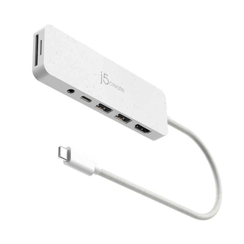 j5create JCD373EW-N Concentrador de múltiples puertos USB-C® ecológico con suministro de energía j5create JCD373EW-N Concentrador de múltiples puertos USB-C® ecológico con suministro de energía