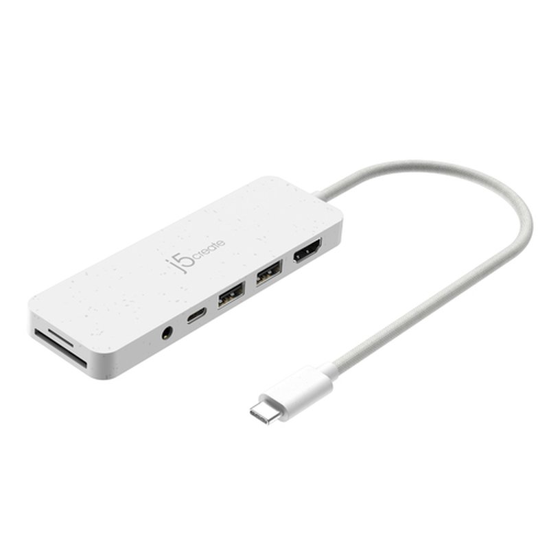 j5create JCD373EW-N Concentrador de múltiples puertos USB-C® ecológico con suministro de energía j5create JCD373EW-N Concentrador de múltiples puertos USB-C® ecológico con suministro de energía - Imagen 2