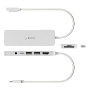 j5create JCD373EW-N Concentrador de múltiples puertos USB-C® ecológico con suministro de energía j5create JCD373EW-N Concentrador de múltiples puertos USB-C® ecológico con suministro de energía