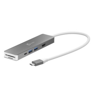 j5create JCD390-N base para portátil y replicador de puertos Alámbrico USB 3.2 Gen 2 (3.1 Gen 2) Type-C Plata, Blanco
