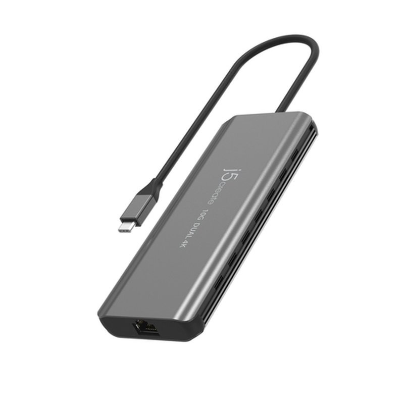 j5create JCD398-N base para portátil y replicador de puertos Alámbrico USB 3.2 Gen 2 (3.1 Gen 2) Type-C Gris - Imagen 2