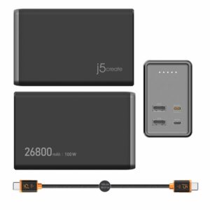 j5create JPB264100-N batería externa 26800 mAh Negro