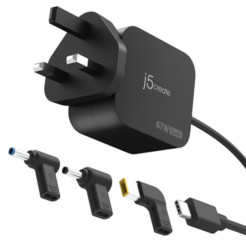 j5create JUP1565DCF3A-FN adaptador e inversor de corriente Universal 67 W Negro