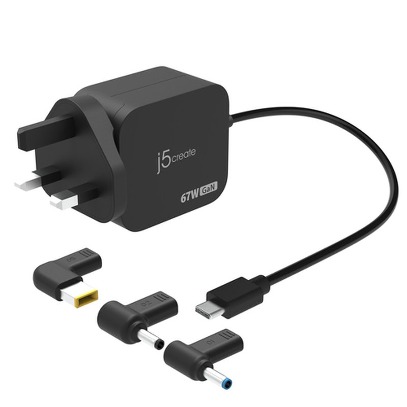j5create JUP1565DCF3A-FN adaptador e inversor de corriente Universal 67 W Negro - Imagen 2