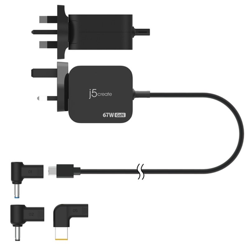 j5create JUP1565DCF3A-FN adaptador e inversor de corriente Universal 67 W Negro - Imagen 3