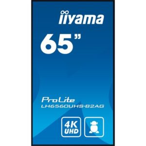 iiyama LH6560UHS-B2AG pantalla de señalización Pizarra de caballete digital 165,1 cm (65") LED Wifi 500 cd / m² 4K Ultra HD Negro Procesador incorporado Android 11 24/7