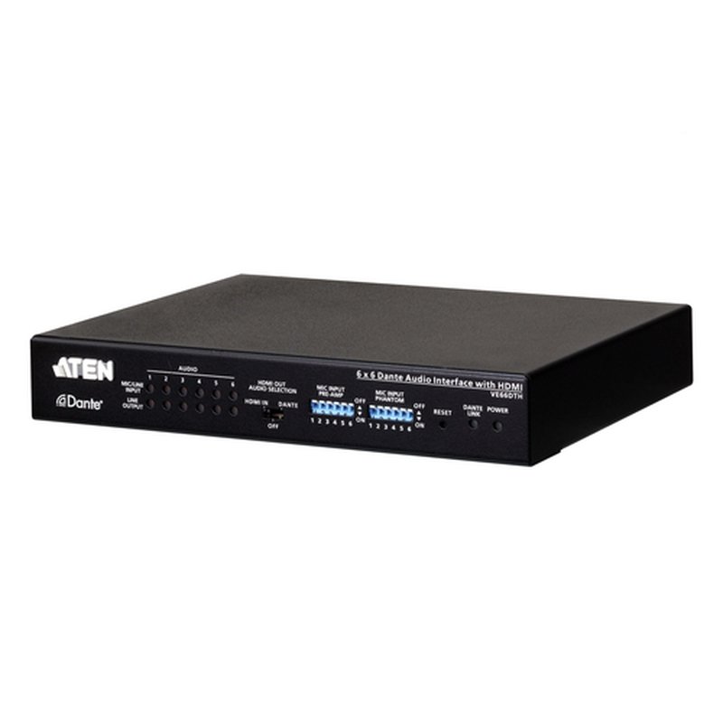ATEN Interfaz de audio Dante 6 x 6 con HDMI