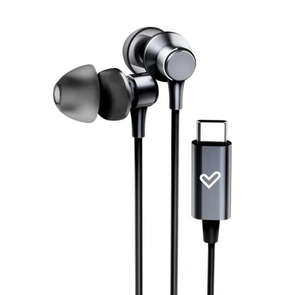 AURICULAR IN-EAR + MIC ENERGY METALLIZED USB-C BLACK