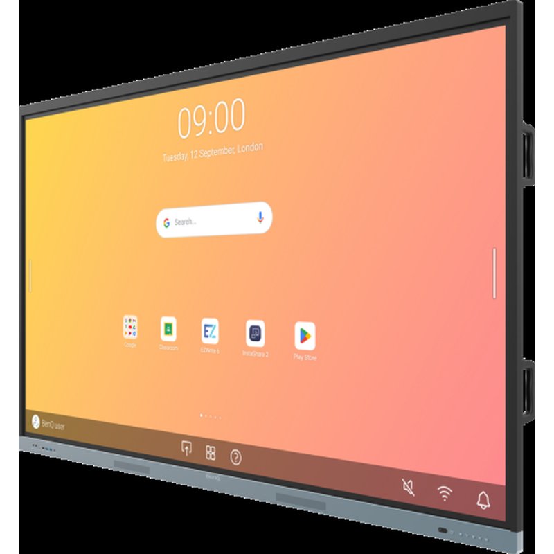 BenQ RE8604 Panel plano interactivo 2,18 m (86") 450 cd / m² 4K Ultra HD Negro, Gris Pantalla táctil Procesador incorporado Android