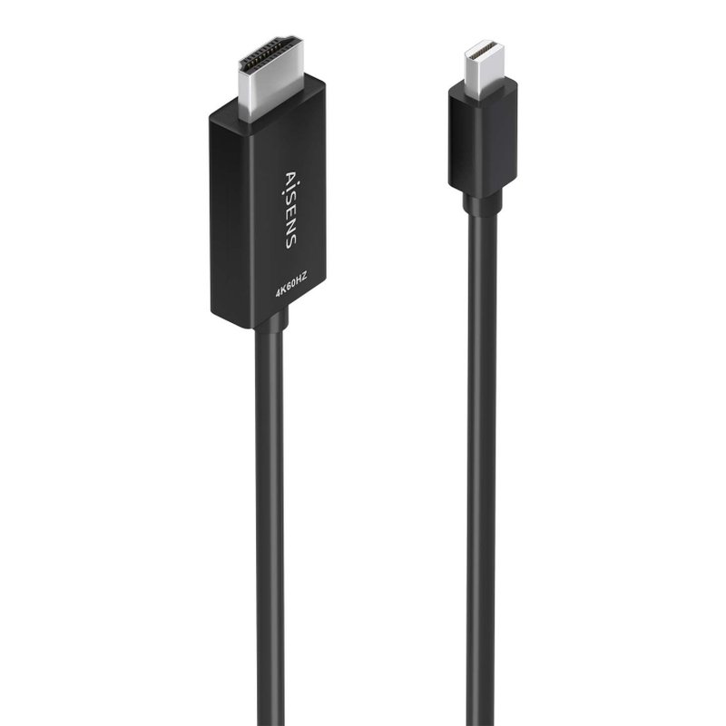 AISENS Cable conversor MINI DP a HDMI 4K@60Hz, MINI DP/M-HDMI/M, Negro, 2.0m