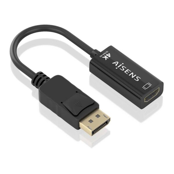 AISENS CONVERSOR DISPLAYPORT A HDMI 4K@60HZ, DP/M-HDMI/H, NEGRO, 15CM