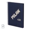 CUADERNO A5 CON ESPIRAL Y TAPA DURA, 80 HOJAS BLANCAS DE 95 GR/M, COLECCIÓN 430 SINCE 1918, AZUL MILAN 57151E80B