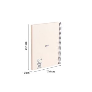 CUADERNO A5 CON ESPIRAL Y TAPA DURA, 80 HOJAS BLANCAS DE 95 GR/M, COLECCIÓN 430 SINCE 1918, BEIGE MILAN 57151E80BG