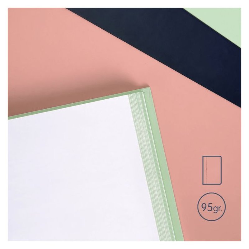 CUADERNO A5 CON ESPIRAL Y TAPA DURA, 80 HOJAS BLANCAS DE 95 GR/M, COLECCIÓN 430 SINCE 1918, ROSA MILAN 57151E80P - Imagen 3