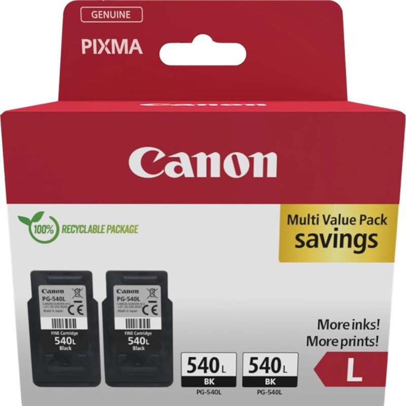 Canon PG-540L cartucho de tinta 2 pieza(s) Original High (L) Yield Negro