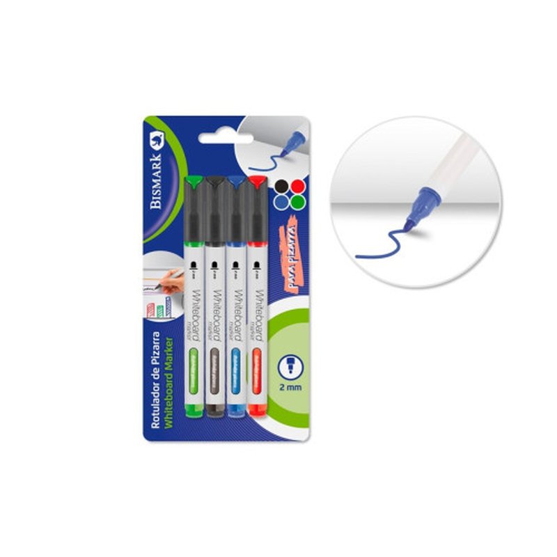 ESTUCHE 4 ROTULADORES PIZARRA P.REDONDA 4 UDS BISMARK 332635