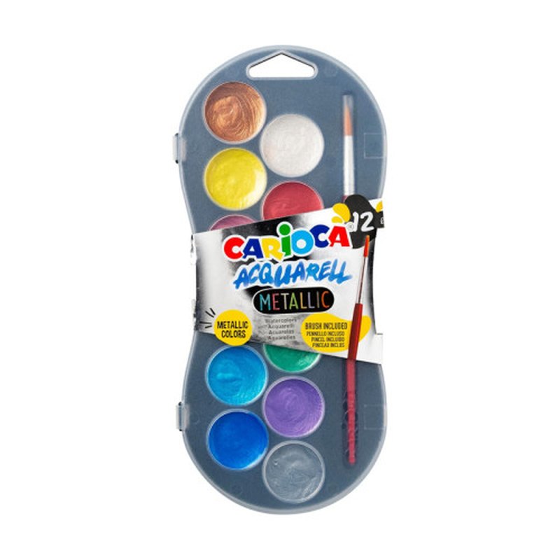 ESTUCHE ACUARELAS METALLIC 12 COLORES CARIOCA 42407 ESTUCHE ACUARELAS METALLIC 12 COLORES CARIOCA 42407