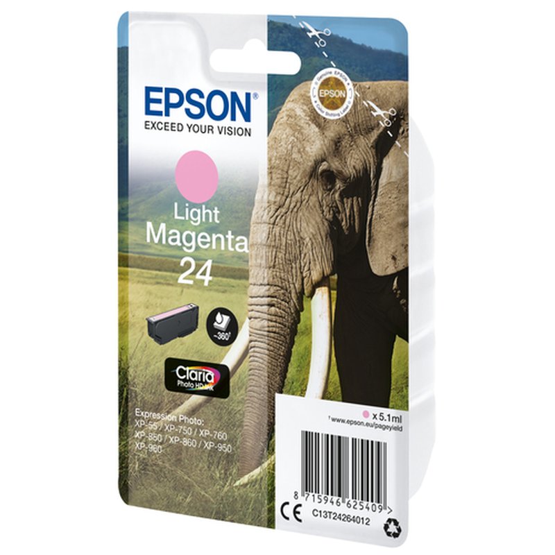 Epson Elephant Cartucho 24 magenta claro (etiqueta RF) - Imagen 2