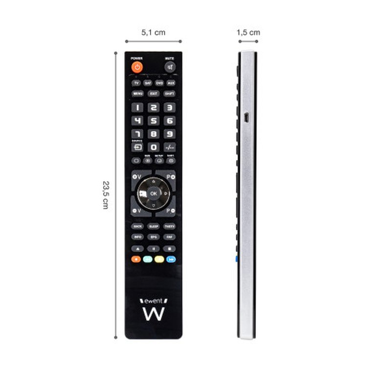 Ewent EW1570 mando a distancia DTT, DVD/Blu-ray, Proyector, SAT, STB, Altavoz para barra de sonido, TV, Universal, VCR Botones - Imagen 5