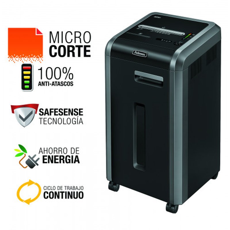 Fellowes 225Mi triturador de papel Microcorte 24 cm Negro - Imagen 2