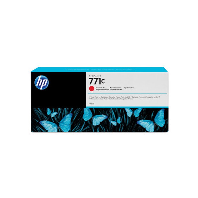 HP Cartucho de tinta DesignJet 771C rojo cromático de 775 ml