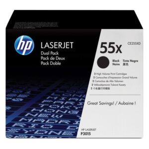 HP Pack de ahorro de 2 cartuchos de tóner original LaserJet 55X de alta capacidad negro