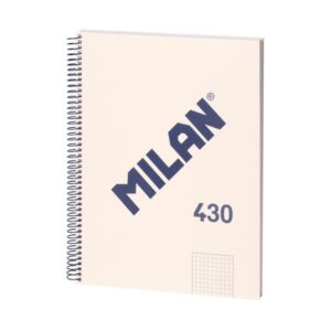 LIBRETA CON ESPIRAL, PAPEL CUADRICULADO, 80 HOJAS A4, SERIE 1918, BEIGE MILAN 57143E80BG