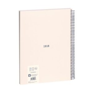 LIBRETA CON ESPIRAL, PAPEL CUADRICULADO, 80 HOJAS A4, SERIE 1918, BEIGE MILAN 57143E80BG