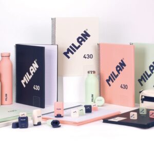 LIBRETA CON ESPIRAL, PAPEL CUADRICULADO, 80 HOJAS A4, SERIE 1918, BEIGE MILAN 57143E80BG