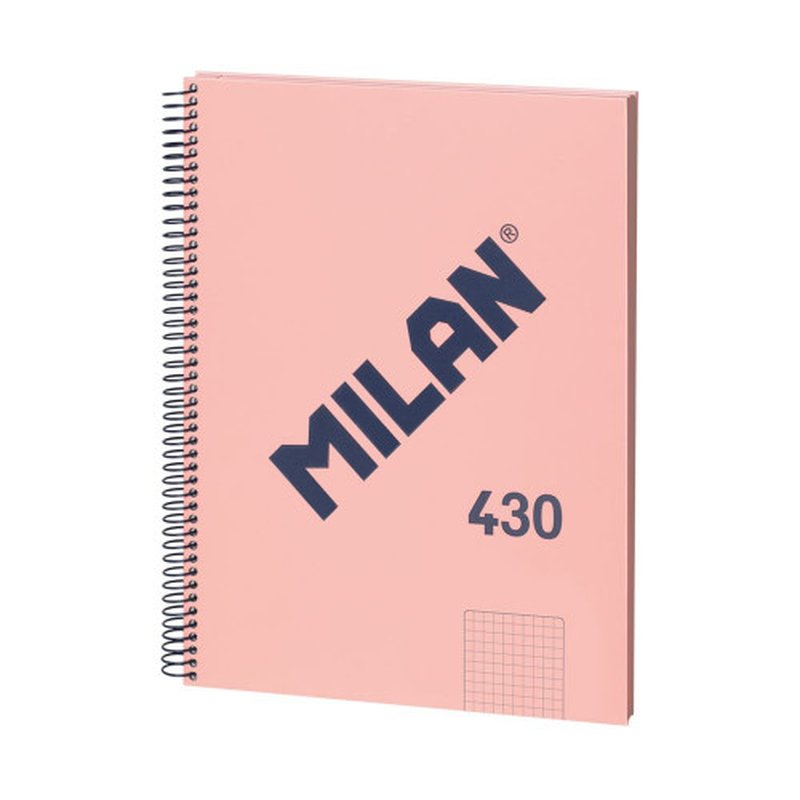 LIBRETA CON ESPIRAL, PAPEL CUADRICULADO, 80 HOJAS A4, SERIE 1918, ROSA MILAN 57143E80P