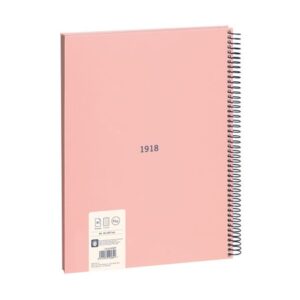 LIBRETA CON ESPIRAL, PAPEL CUADRICULADO, 80 HOJAS A4, SERIE 1918, ROSA MILAN 57143E80P