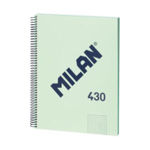 LIBRETA CON ESPIRAL, PAPEL CUADRICULADO, 80 HOJAS A4, SERIE 1918, VERDE MILAN 57143E80GR