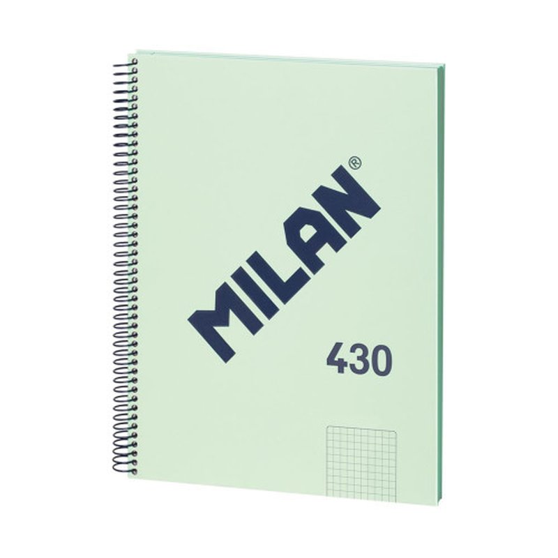 LIBRETA CON ESPIRAL, PAPEL CUADRICULADO, 80 HOJAS A4, SERIE 1918, VERDE MILAN 57143E80GR