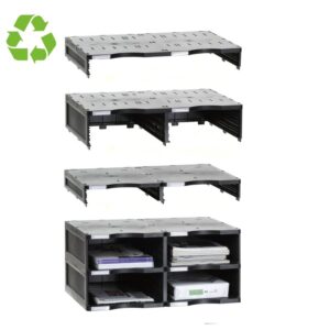 Alternative view of MÓDULO SOSTENIBLE DE CLASIFICACIÓN 4 COMPARTIMENTOS 360X600X165 MM. COLOR NEGRO ARCHIVO 2000 6522 NE