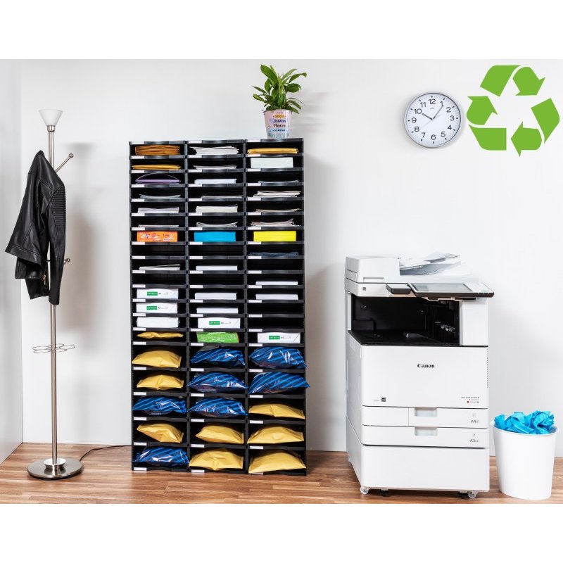 MÓDULO SOSTENIBLE DE CLASIFICACIÓN 4 COMPARTIMENTOS 360X600X165 MM. COLOR NEGRO ARCHIVO 2000 6522 NE - Imagen 3