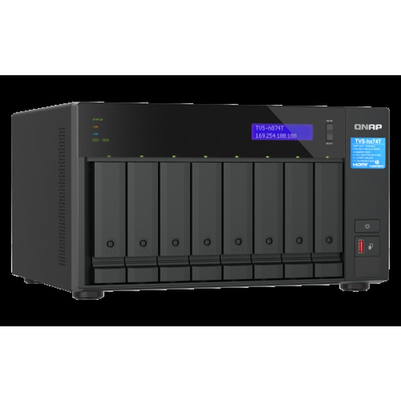 QNAP TVS-H874T-I9-64G servidor de almacenamiento NAS Torre Ethernet Negro - Imagen 2