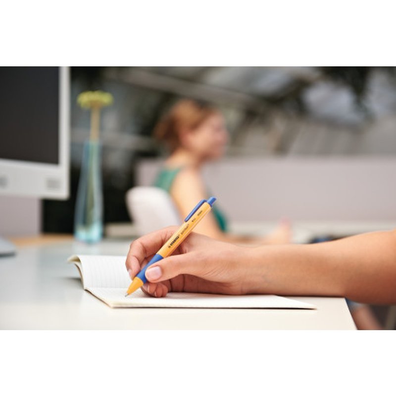 STABILO pointball Rojo Bolígrafo de punta retráctil con pulsador 1 pieza(s) | PACK 10 UNIDADES - Imagen 2