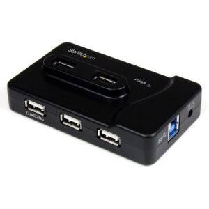 StarTech.com Adaptador Concentrador Hub Ladrón USB 6 Puertos - 2x USB 3.0 -4x USB 2.0 - 1x USB Cargador de 2A
