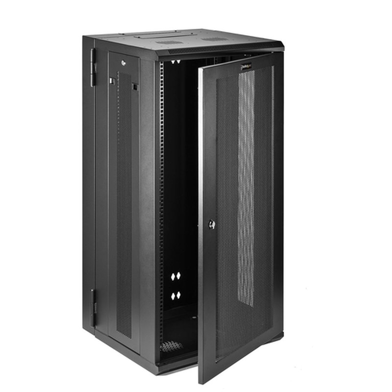 StarTech.com Armario Rack de Servidores de Pared 26U 19" - con 40,6cm/16" de Profundidad, Cierre de Seguridad y Puertas con Bisagras - Montado - Estante y Paneles Laterales Adaptables - Imagen 3